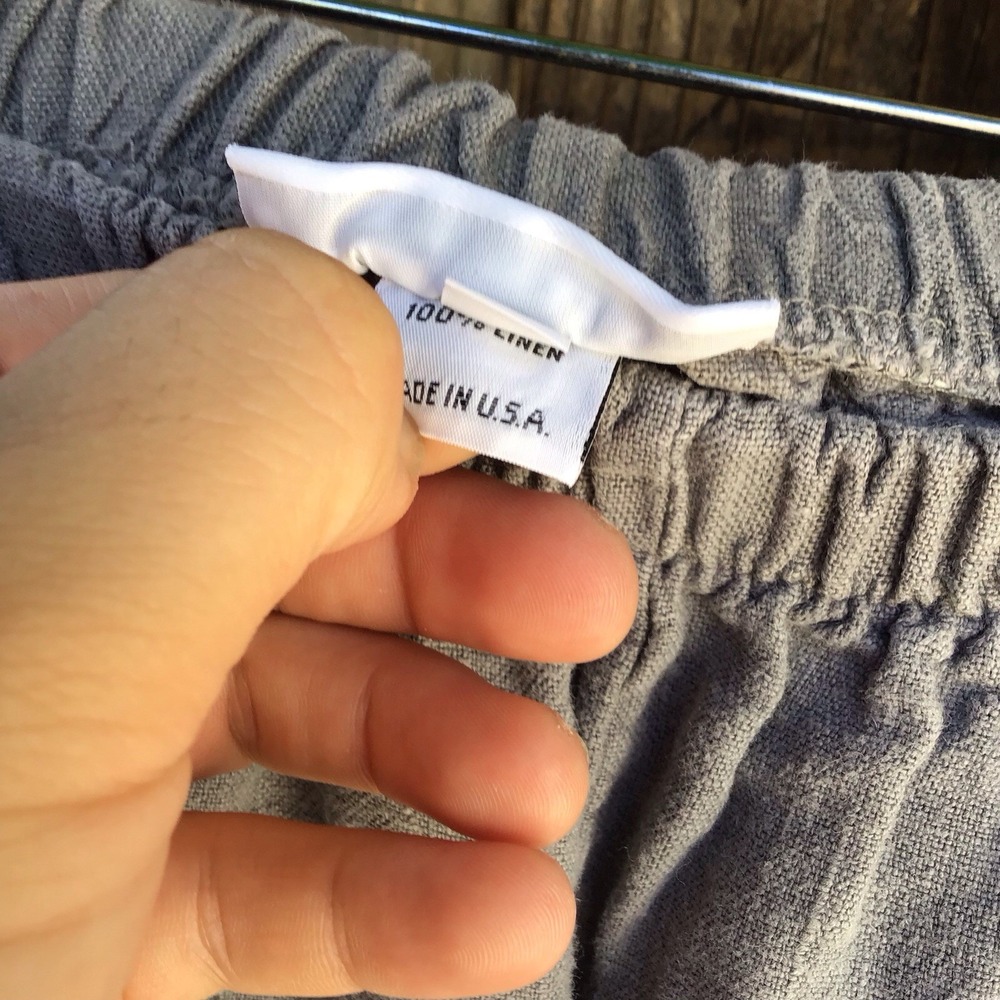 Bryn Walker Gray 100% Linen Balloon Pants Women's XL Made in USA 32x26 - Picture 5 of 7